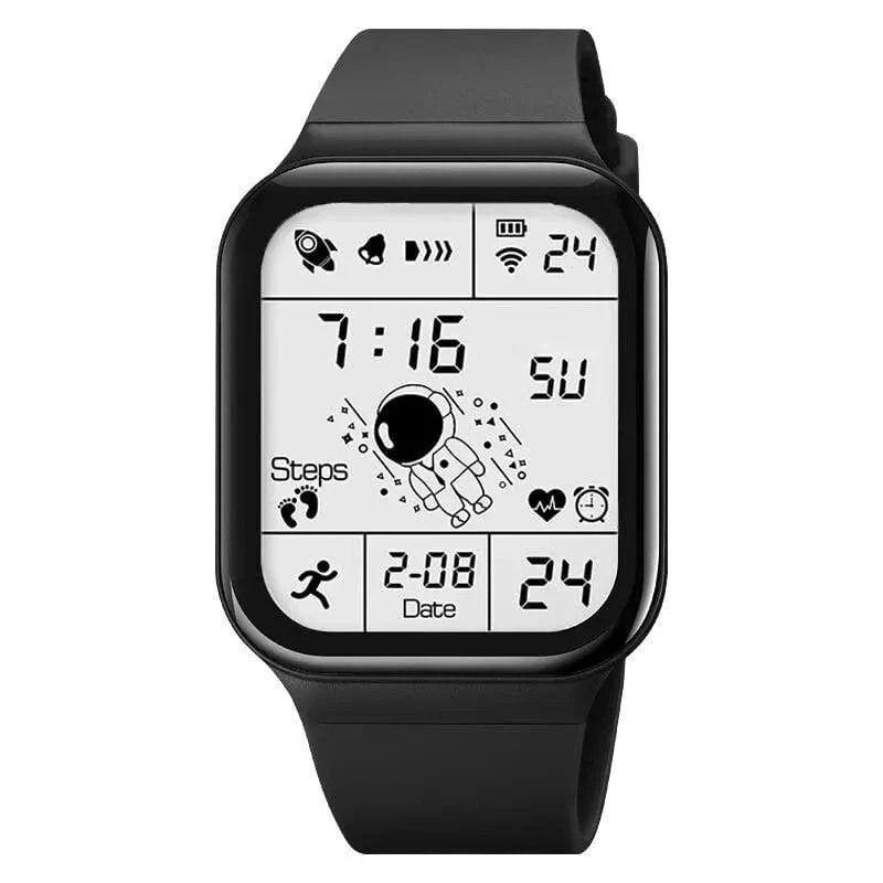 Astronaut Square Watch Männliche und weibliche Studenten Coole schwarze Technologie Intelligente laufende elektronische Kinderuhr
