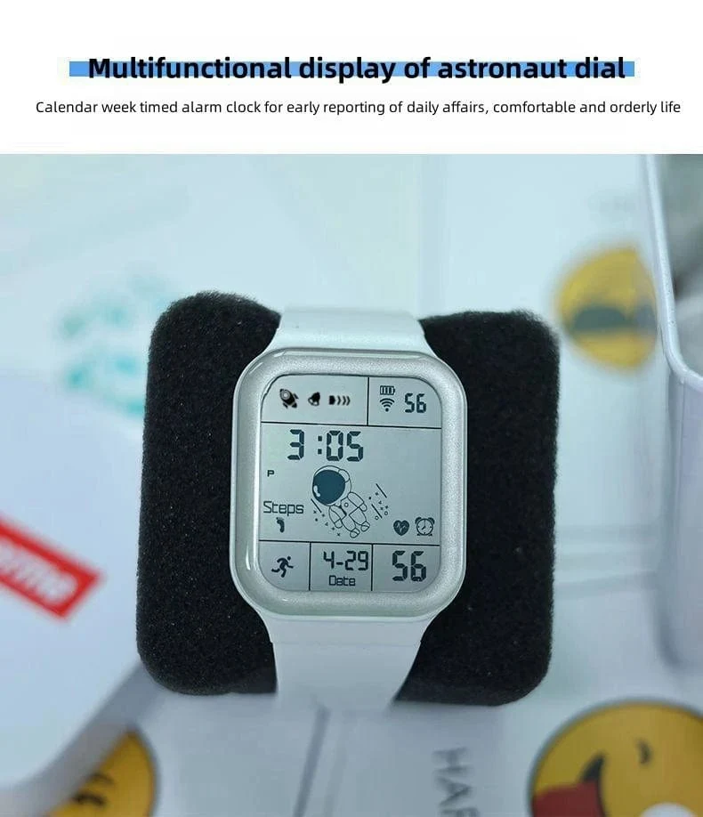 Astronaut Square Watch Männliche und weibliche Studenten Coole schwarze Technologie Intelligente laufende elektronische Kinderuhr