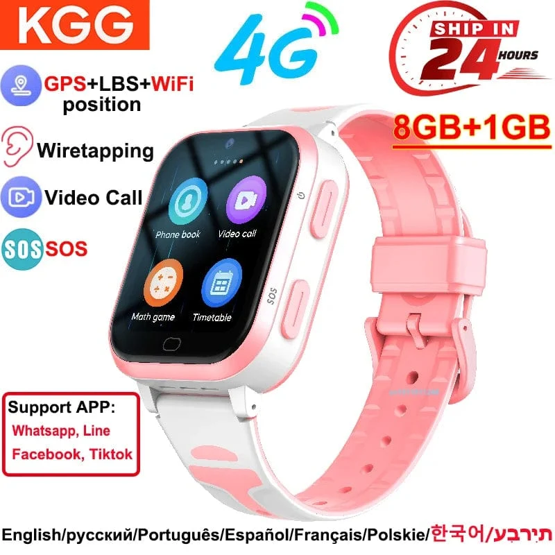 ROM 8 GB Smart Watch 4G GPS WiFi Position Videoanruf Telefon Tonaufnahme Kinder Smartwatch Kinder Rückrufmonitor Wecker