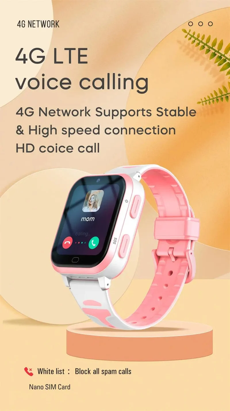 ROM 8 GB Smart Watch 4G GPS WiFi Position Videoanruf Telefon Tonaufnahme Kinder Smartwatch Kinder Rückrufmonitor Wecker
