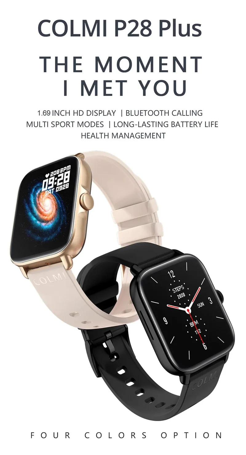 COLMI P28 Plus Bluetooth-Anrufbeantworter-Smartwatch für Herren, IP67 wasserdicht, Damen-Smartwatch mit Wählscheibe, GTS3 GTS 3 für Android-iOS-Telefon