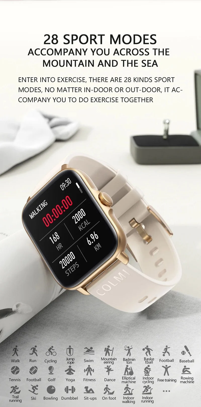 COLMI P28 Plus Bluetooth-Anrufbeantworter-Smartwatch für Herren, IP67 wasserdicht, Damen-Smartwatch mit Wählscheibe, GTS3 GTS 3 für Android-iOS-Telefon