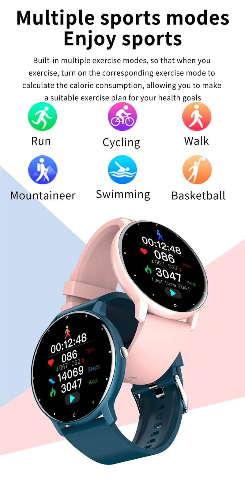 Smartwatch für Männer, voller Touchscreen, digitaler Fitness-Tracker, IP68, wasserdicht, Sport-Smartwatch für Frauen, Xiaomi Huawei Handys 2023