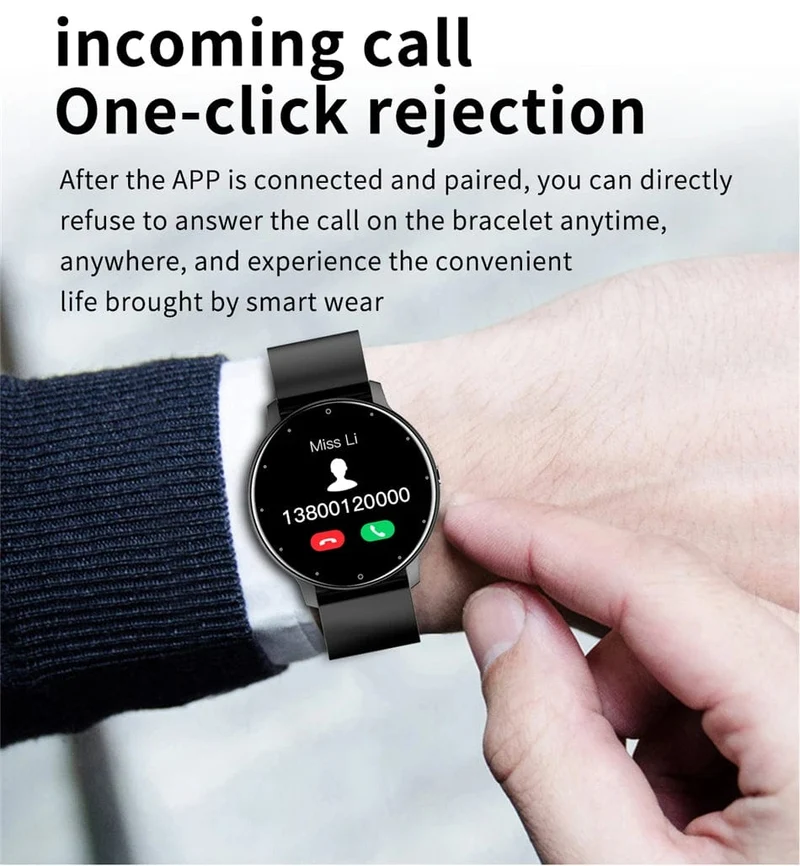 Smartwatch für Männer, voller Touchscreen, digitaler Fitness-Tracker, IP68, wasserdicht, Sport-Smartwatch für Frauen, Xiaomi Huawei Handys 2023
