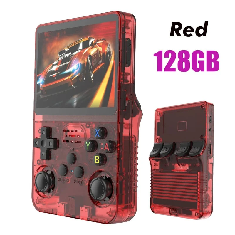 R36S Retro-Handheld-Videospielkonsole Linux-System 3.5-Zoll-IPS-Bildschirm Tragbarer Pocket-Video-Player 64 GB RG35S Plus 128G Geschenke