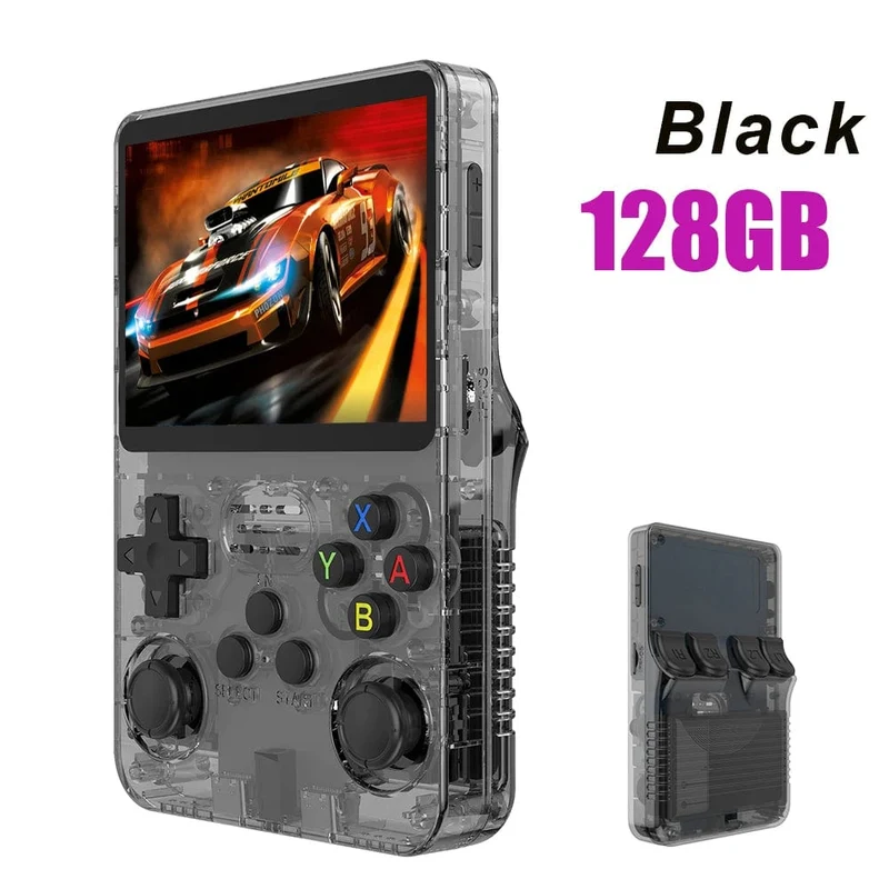 R36S Retro-Handheld-Videospielkonsole Linux-System 3.5-Zoll-IPS-Bildschirm Tragbarer Pocket-Video-Player 64 GB RG35S Plus 128G Geschenke