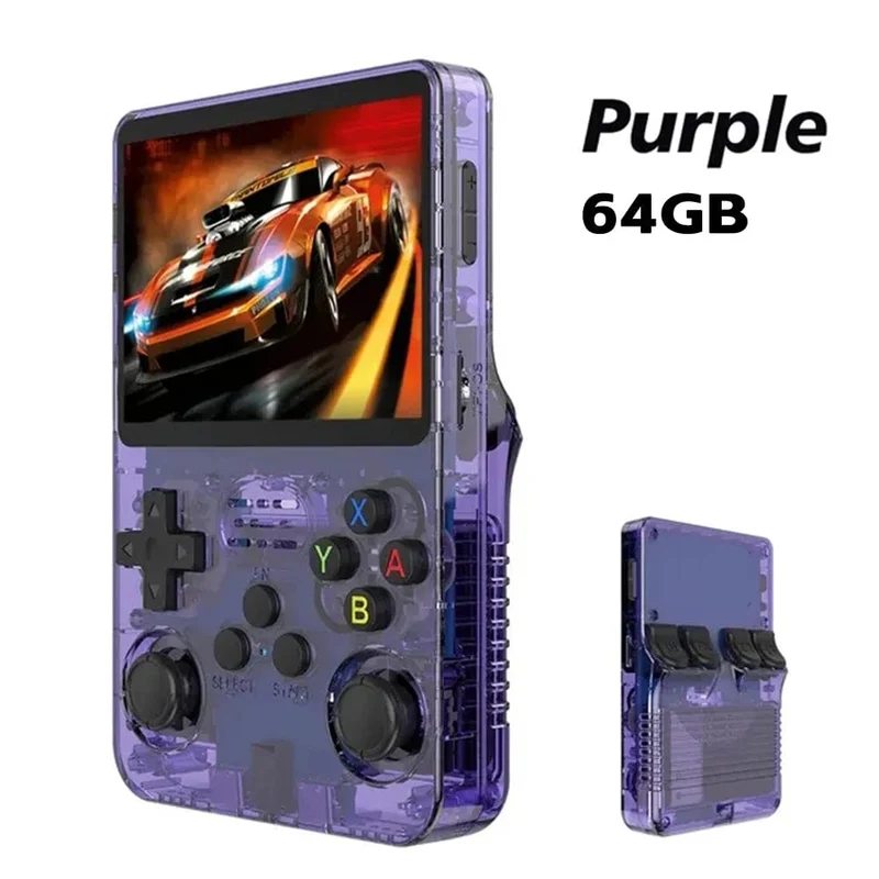 R36S Retro-Handheld-Videospielkonsole, Linux-System, 3.5-Zoll-IPS-Bildschirm, tragbarer Handheld-Videoplayer, 64 GB, 15000 Spiele