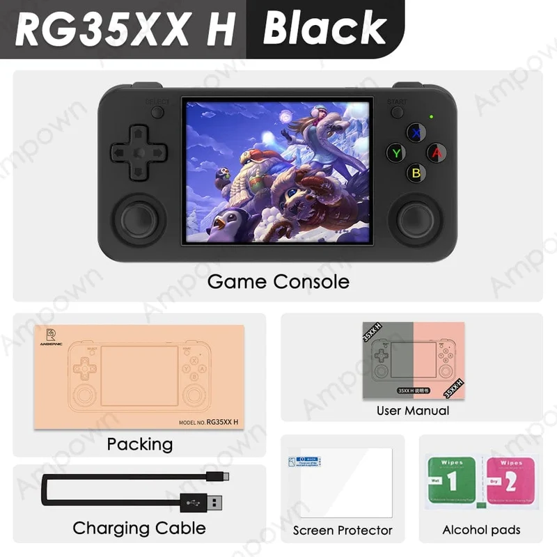 ANBERNIC RG35XX H Handheld-Spielkonsole 3.5 Zoll IPS-Bildschirm HDMI-Ausgang Linux-System RG35XXH Retro-Video-Simulator-Konsole Kindergeschenk