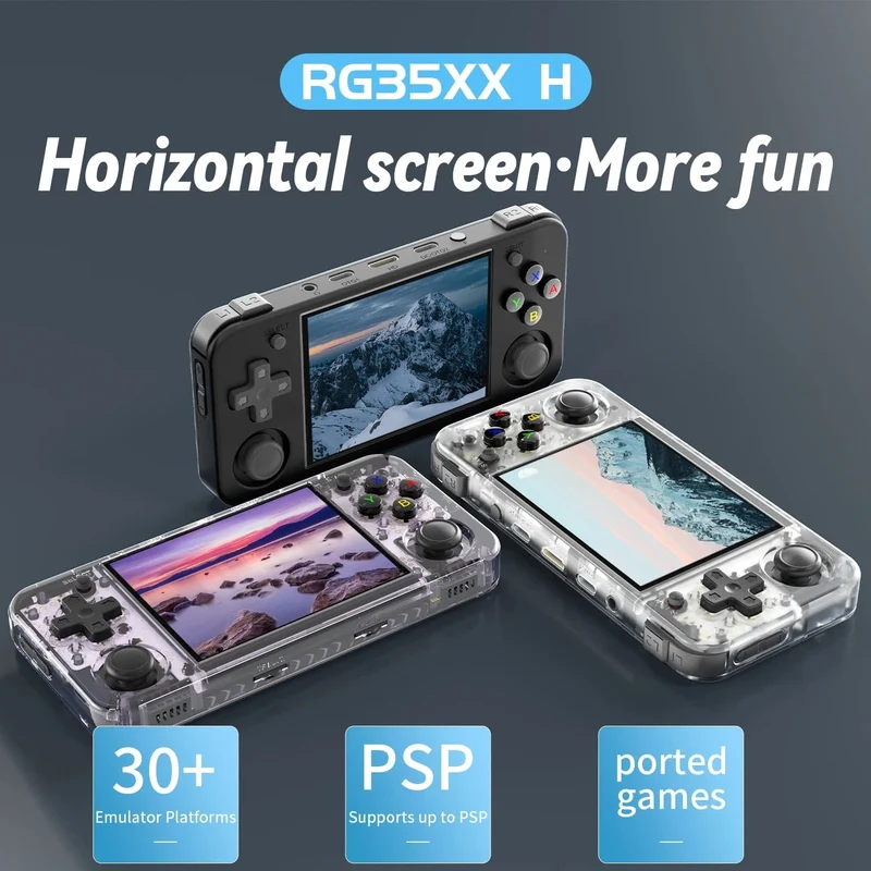 ANBERNIC RG35XX H Handheld-Spielkonsole 3.5 Zoll IPS-Bildschirm HDMI-Ausgang Linux-System RG35XXH Retro-Video-Simulator-Konsole Kindergeschenk