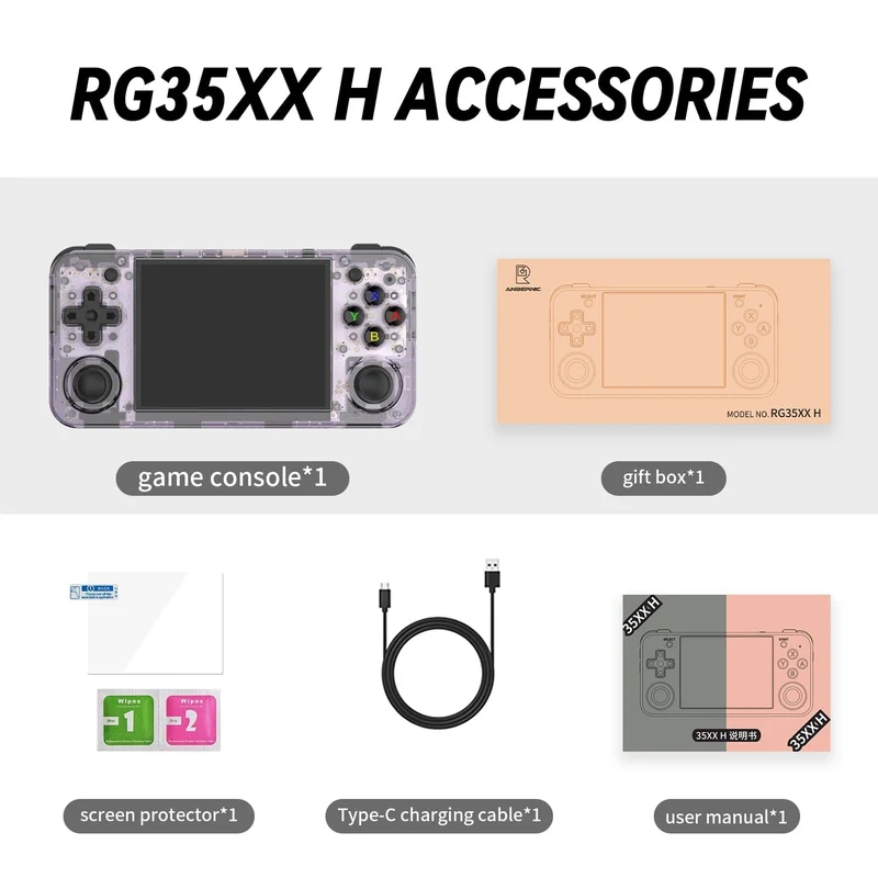 ANBERNIC RG35XX H Handheld-Spielkonsole 3.5 Zoll IPS-Bildschirm HDMI-Ausgang Linux-System RG35XXH Retro-Video-Simulator-Konsole Kindergeschenk
