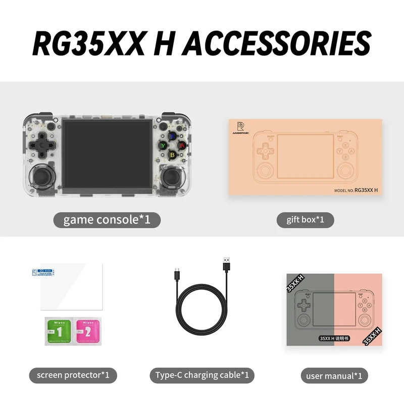 ANBERNIC RG35XX H Handheld-Spielkonsole 3.5 Zoll IPS-Bildschirm HDMI-Ausgang Linux-System RG35XXH Retro-Video-Simulator-Konsole Kindergeschenk