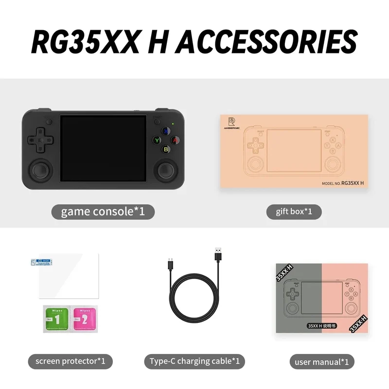 ANBERNIC RG35XX H Handheld-Spielkonsole 3.5 Zoll IPS-Bildschirm HDMI-Ausgang Linux-System RG35XXH Retro-Video-Simulator-Konsole Kindergeschenk