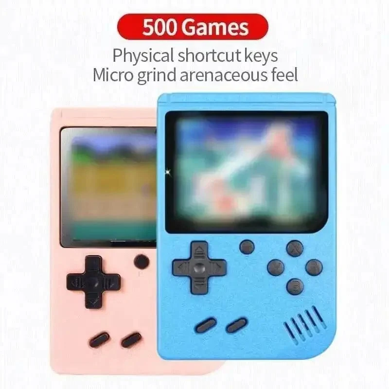Tragbare Mini-Handheld-Videospielkonsole im Retro-Stil, 8 Bit, 3.0 Zoll Farb-LCD, Farbspiel-Player für Kinder, mit 500 integrierten Spielen