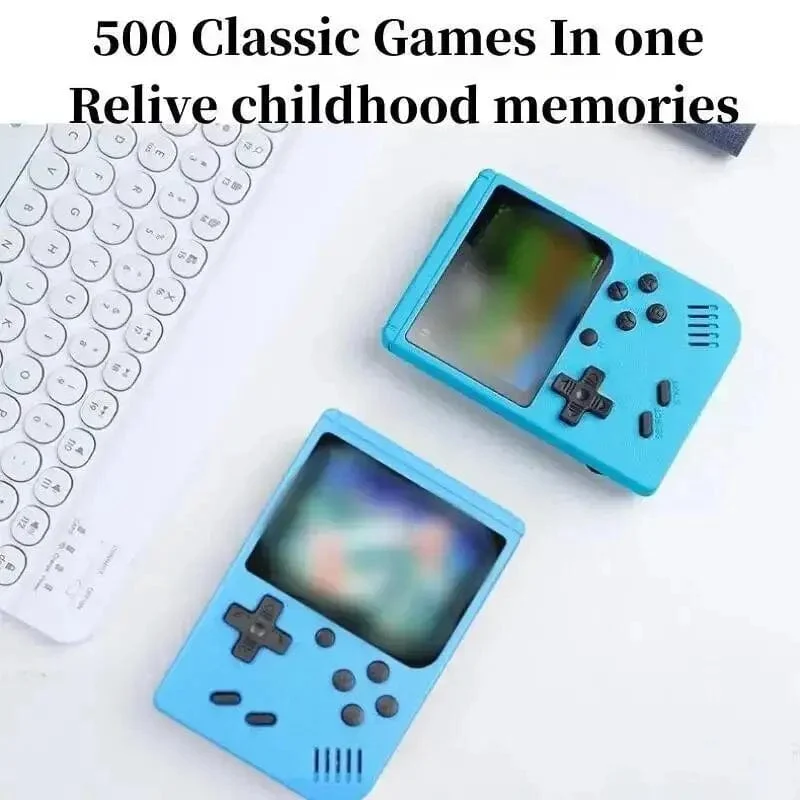 Tragbare Mini-Handheld-Videospielkonsole im Retro-Stil, 8 Bit, 3.0 Zoll Farb-LCD, Farbspiel-Player für Kinder, mit 500 integrierten Spielen