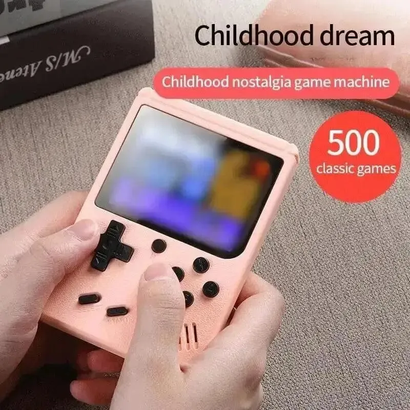 Tragbare Mini-Handheld-Videospielkonsole im Retro-Stil, 8 Bit, 3.0 Zoll Farb-LCD, Farbspiel-Player für Kinder, mit 500 integrierten Spielen