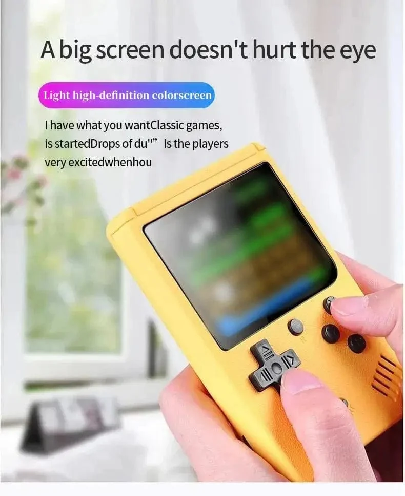 Tragbare Mini-Handheld-Videospielkonsole im Retro-Stil, 8 Bit, 3.0 Zoll Farb-LCD, Farbspiel-Player für Kinder, mit 500 integrierten Spielen