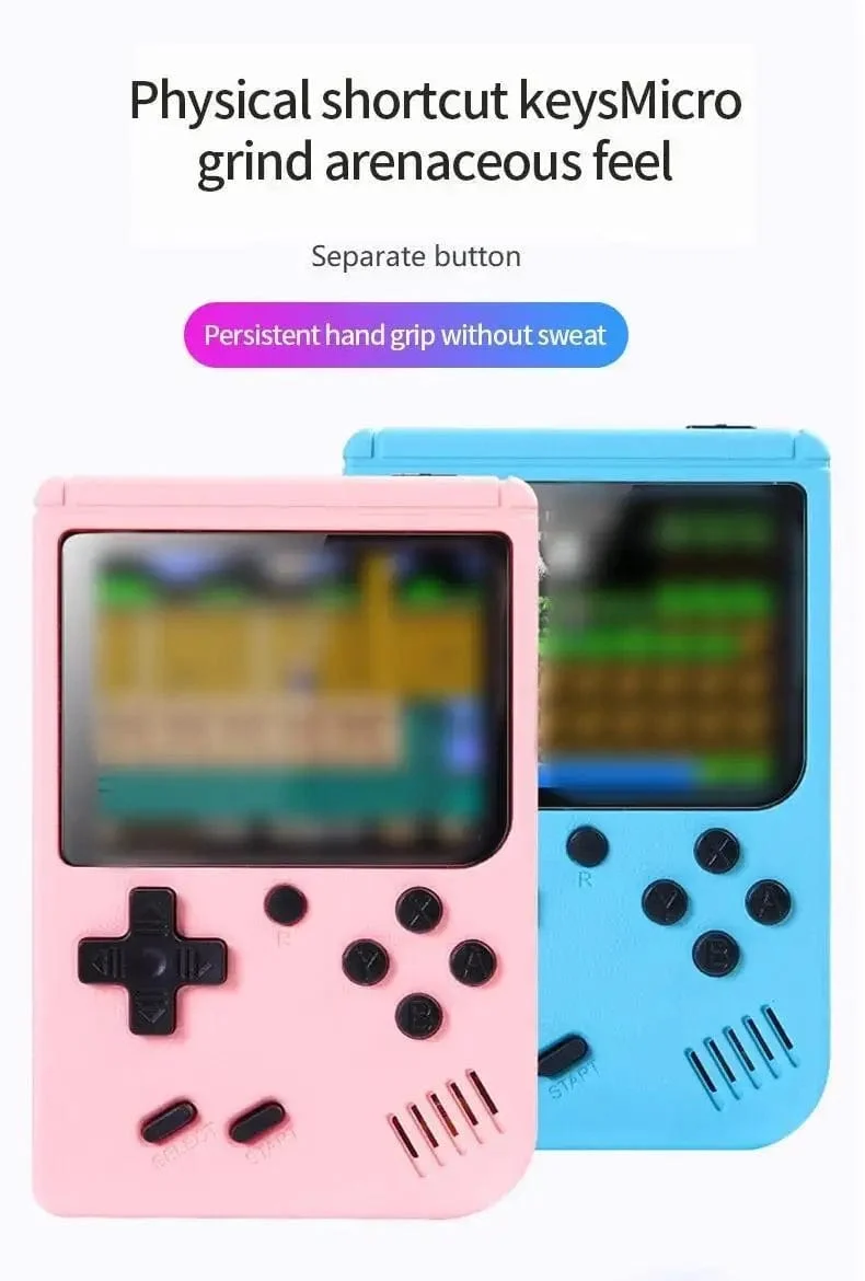 Tragbare Mini-Handheld-Videospielkonsole im Retro-Stil, 8 Bit, 3.0 Zoll Farb-LCD, Farbspiel-Player für Kinder, mit 500 integrierten Spielen