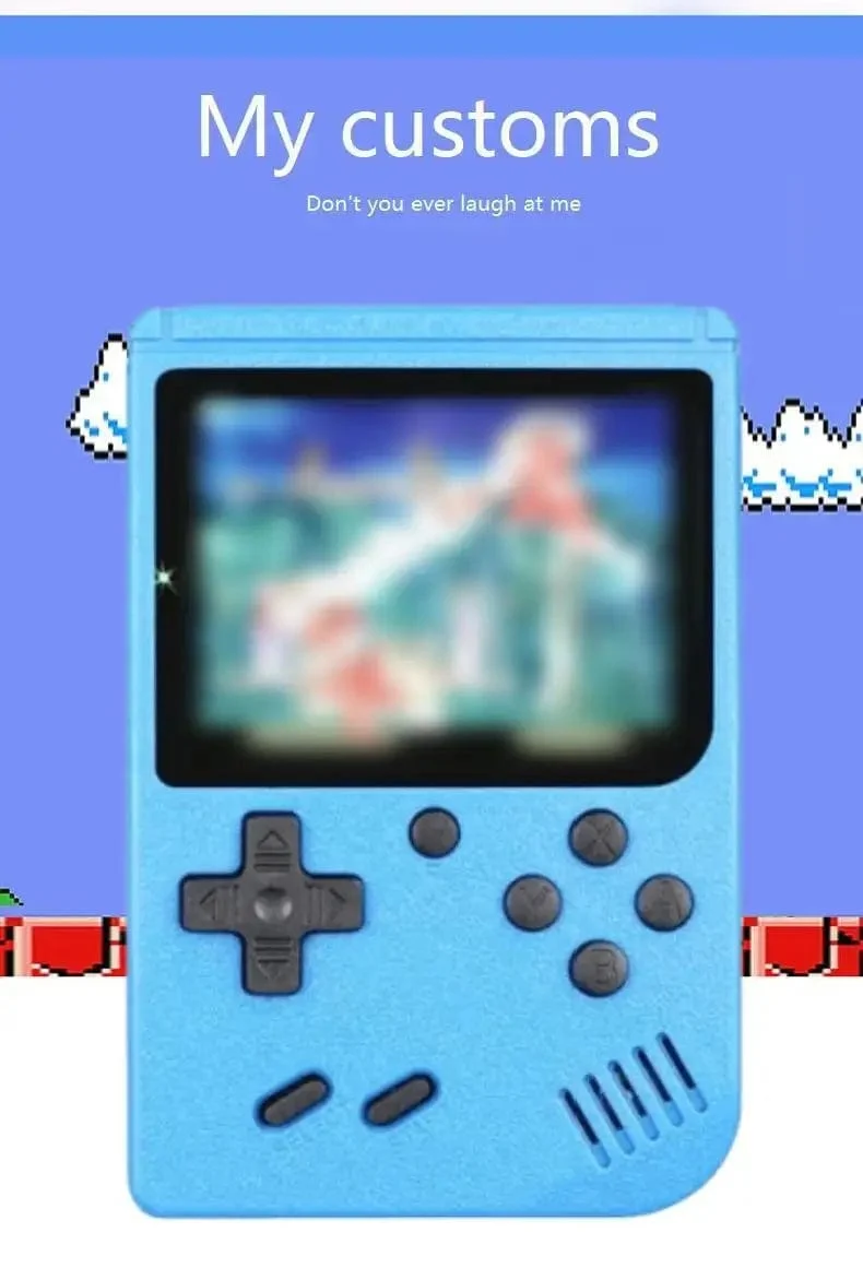 Tragbare Mini-Handheld-Videospielkonsole im Retro-Stil, 8 Bit, 3.0 Zoll Farb-LCD, Farbspiel-Player für Kinder, mit 500 integrierten Spielen
