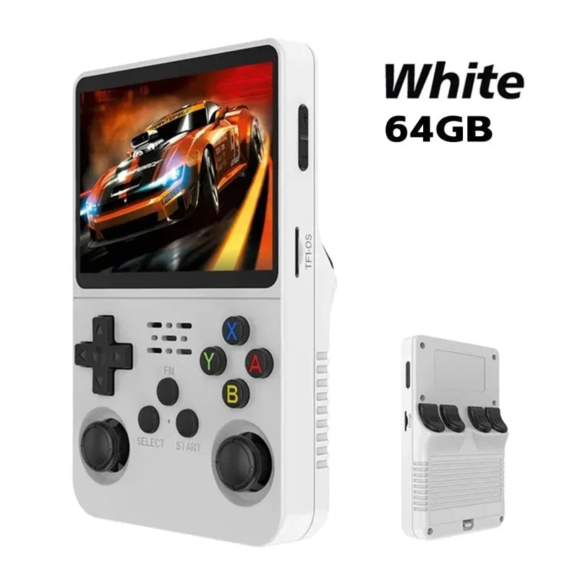 R36S Retro-Handheld-Videospielkonsole, Linux-System, 3.5-Zoll-IPS-Bildschirm, tragbarer Mini-Handheld-Videoplayer, 64 GB, 15000 Spiele