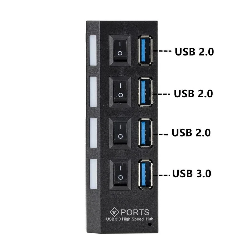 USB 3.0 Hub USB HUB Splitter Multi USB 3.0 Hub Mehrere 4/7 Port Hub Splitter Mit Netzteil Computer Zubehör Hub Für PC
