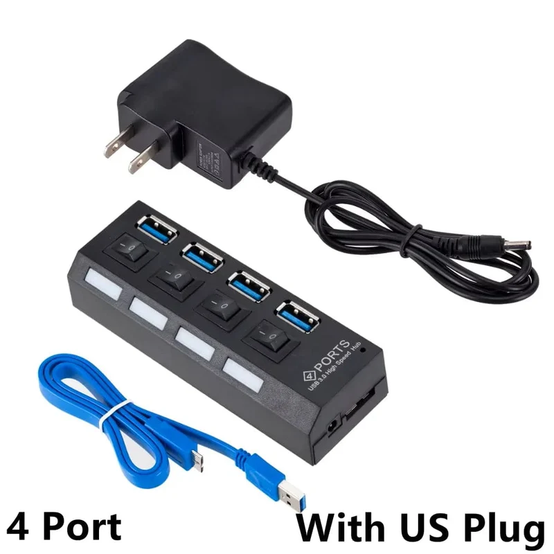 USB 3.0 Hub USB HUB Splitter Multi USB 3.0 Hub Mehrere 4/7 Port Hub Splitter Mit Netzteil Computer Zubehör Hub Für PC