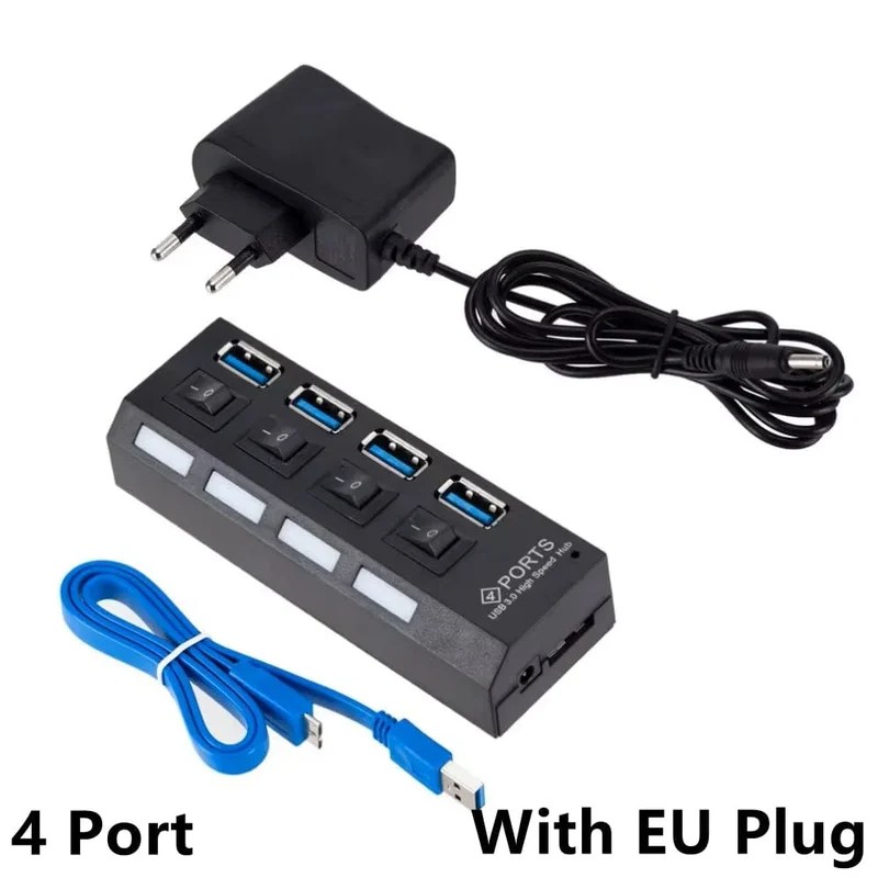 USB 3.0 Hub USB HUB Splitter Multi USB 3.0 Hub Mehrere 4/7 Port Hub Splitter Mit Netzteil Computer Zubehör Hub Für PC