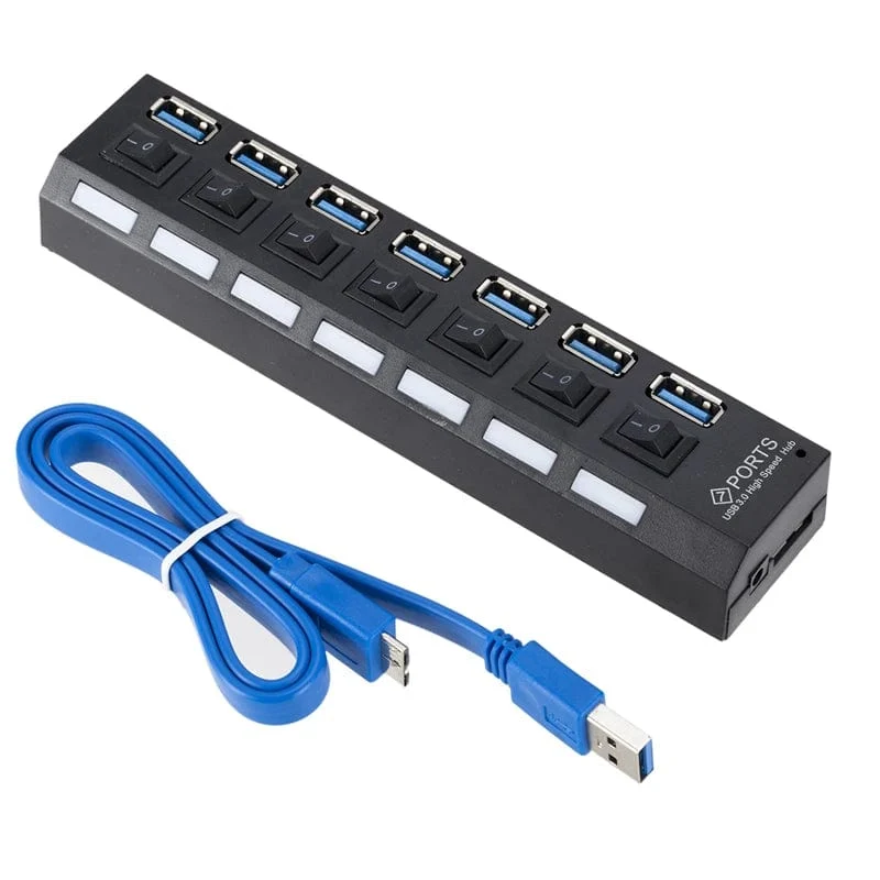 USB 3.0 Hub USB HUB Splitter Multi USB 3.0 Hub Mehrere 4/7 Port Hub Splitter Mit Netzteil Computer Zubehör Hub Für PC