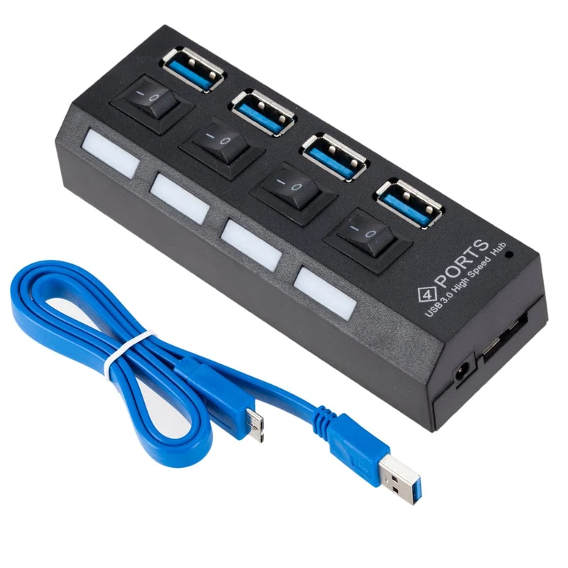 USB 3.0 Hub USB HUB Splitter Multi USB 3.0 Hub Mehrere 4/7 Port Hub Splitter Mit Netzteil Computer Zubehör Hub Für PC