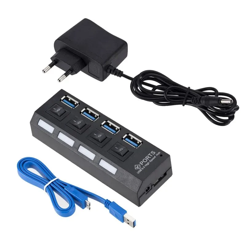 USB 3.0 Hub USB HUB Splitter Multi USB 3.0 Hub Mehrere 4/7 Port Hub Splitter Mit Netzteil Computer Zubehör Hub Für PC