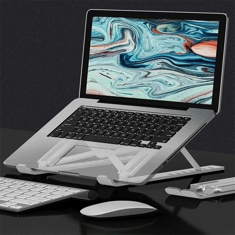 Tragbarer Laptopständer, faltbarer ABS-Notebookständer, höhenverstellbarer Laptop-Riser-Halter für Macbook-Computerzubehör