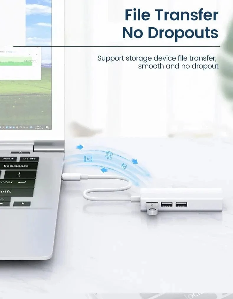 USB C HUB 100Mbps 3 Ports USB 2.0 Typ C HUB USB zu Rj45 Lan Ethernet Adapter für Lenovo Xiaomi Macbook Pro Air PC Zubehör