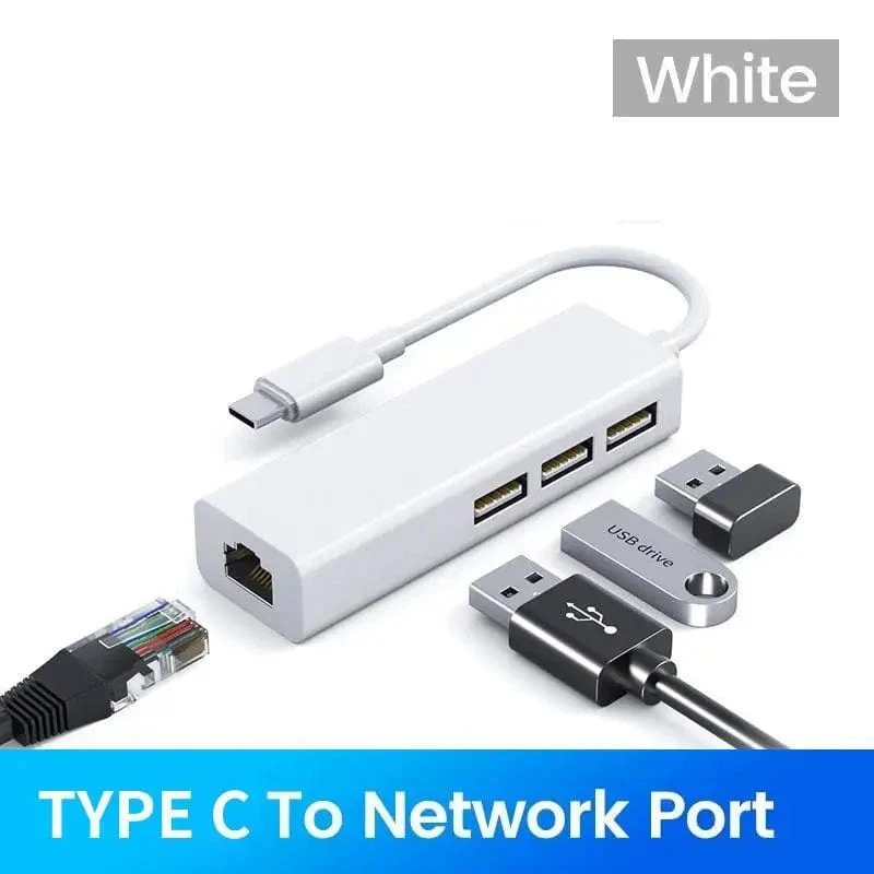 USB C HUB 100Mbps 3 Ports USB 2.0 Typ C HUB USB zu Rj45 Lan Ethernet Adapter für Lenovo Xiaomi Macbook Pro Air PC Zubehör