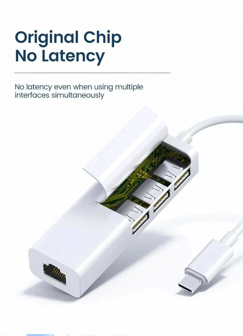 USB C HUB 100Mbps 3 Ports USB 2.0 Typ C HUB USB zu Rj45 Lan Ethernet Adapter für Lenovo Xiaomi Macbook Pro Air PC Zubehör