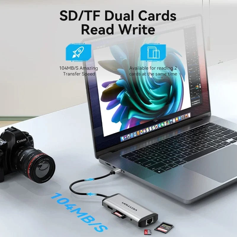 Tions USB C HUB Typ C auf USB 3.0 Dock Station USB C HDMI RJ45 4K für MacBook Pro Air Zubehör Typ C 3.1 Splitter USB HUB