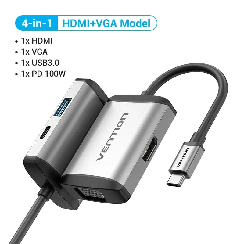 Tions USB C HUB Typ C auf USB 3.0 Dock Station USB C HDMI RJ45 4K für MacBook Pro Air Zubehör Typ C 3.1 Splitter USB HUB