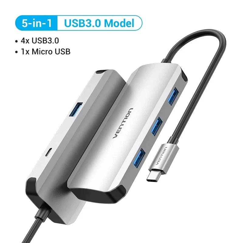 Tions USB C HUB Typ C auf USB 3.0 Dock Station USB C HDMI RJ45 4K für MacBook Pro Air Zubehör Typ C 3.1 Splitter USB HUB