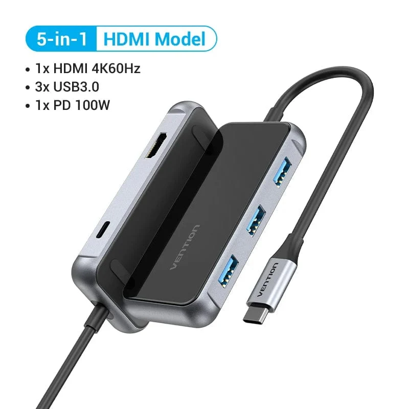 Tions USB C HUB Typ C auf USB 3.0 Dock Station USB C HDMI RJ45 4K für MacBook Pro Air Zubehör Typ C 3.1 Splitter USB HUB