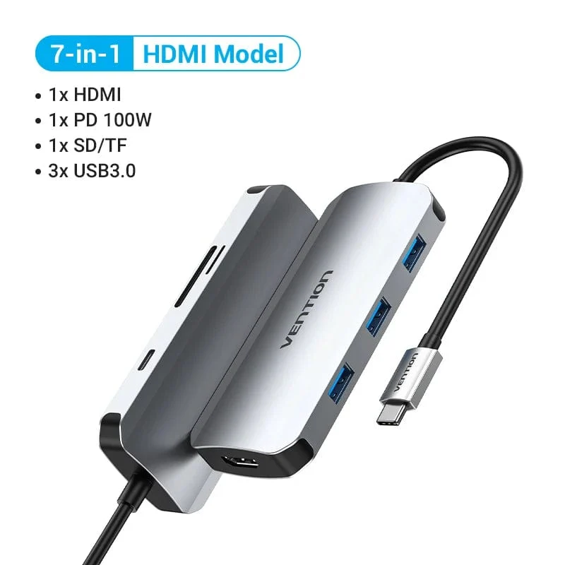 Tions USB C HUB Typ C auf USB 3.0 Dock Station USB C HDMI RJ45 4K für MacBook Pro Air Zubehör Typ C 3.1 Splitter USB HUB
