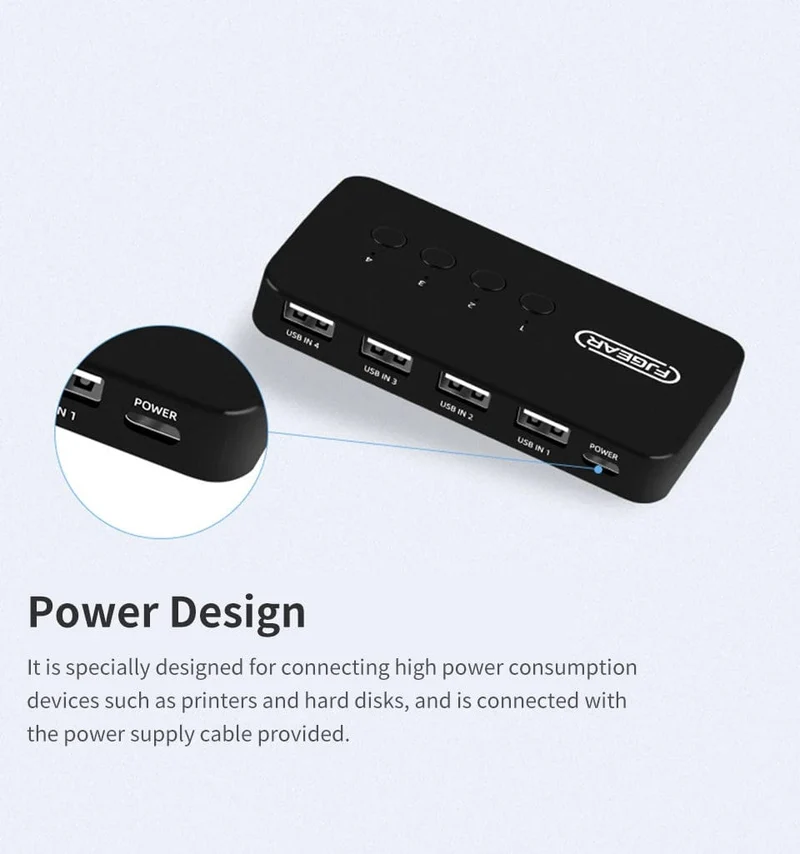 USB KVM Switch Adapter 2 Eingang 4 Ausgang USB Switch KVM Switcher Drucker Sharer Für Computer Tastatur Maus Sharer Controller