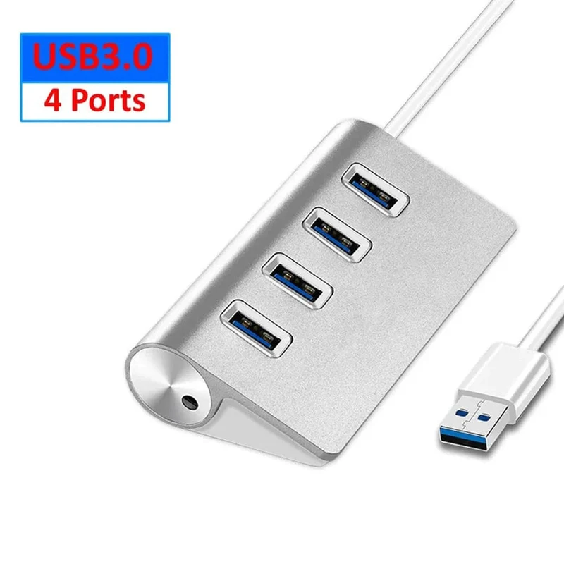 USB 3.0 HUB aus Aluminiumlegierung, 7 Anschlüsse, Hochgeschwindigkeits-Multi-Splitter-Adapter, bis zu 5 Gbit/s, Dockingstation-Expander für Laptop-Computer-PC
