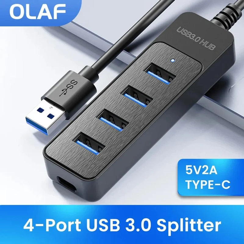 Olaf 4 Ports USB 3.0 Hub Mit Netzteil Multi USB Splitter Hub Für Computer Zubehör Mehrere Expander USB 2.0 Typ C HUB