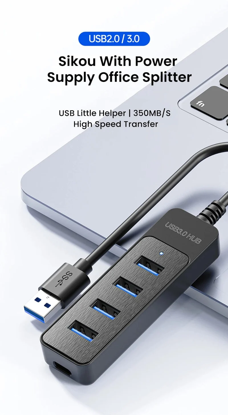 Olaf 4 Ports USB 3.0 Hub Mit Netzteil Multi USB Splitter Hub Für Computer Zubehör Mehrere Expander USB 2.0 Typ C HUB