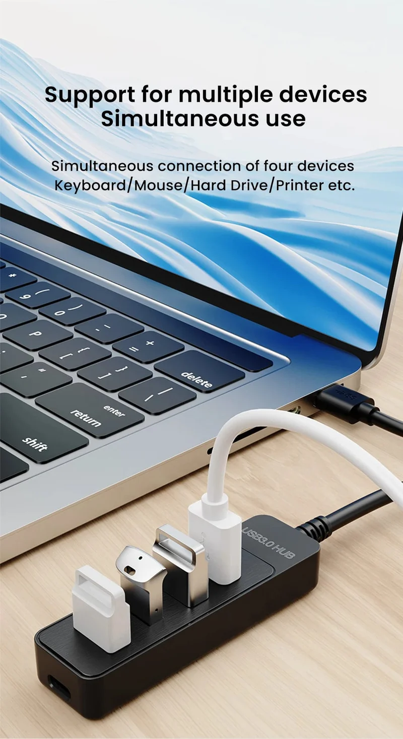 Olaf 4 Ports USB 3.0 Hub Mit Netzteil Multi USB Splitter Hub Für Computer Zubehör Mehrere Expander USB 2.0 Typ C HUB