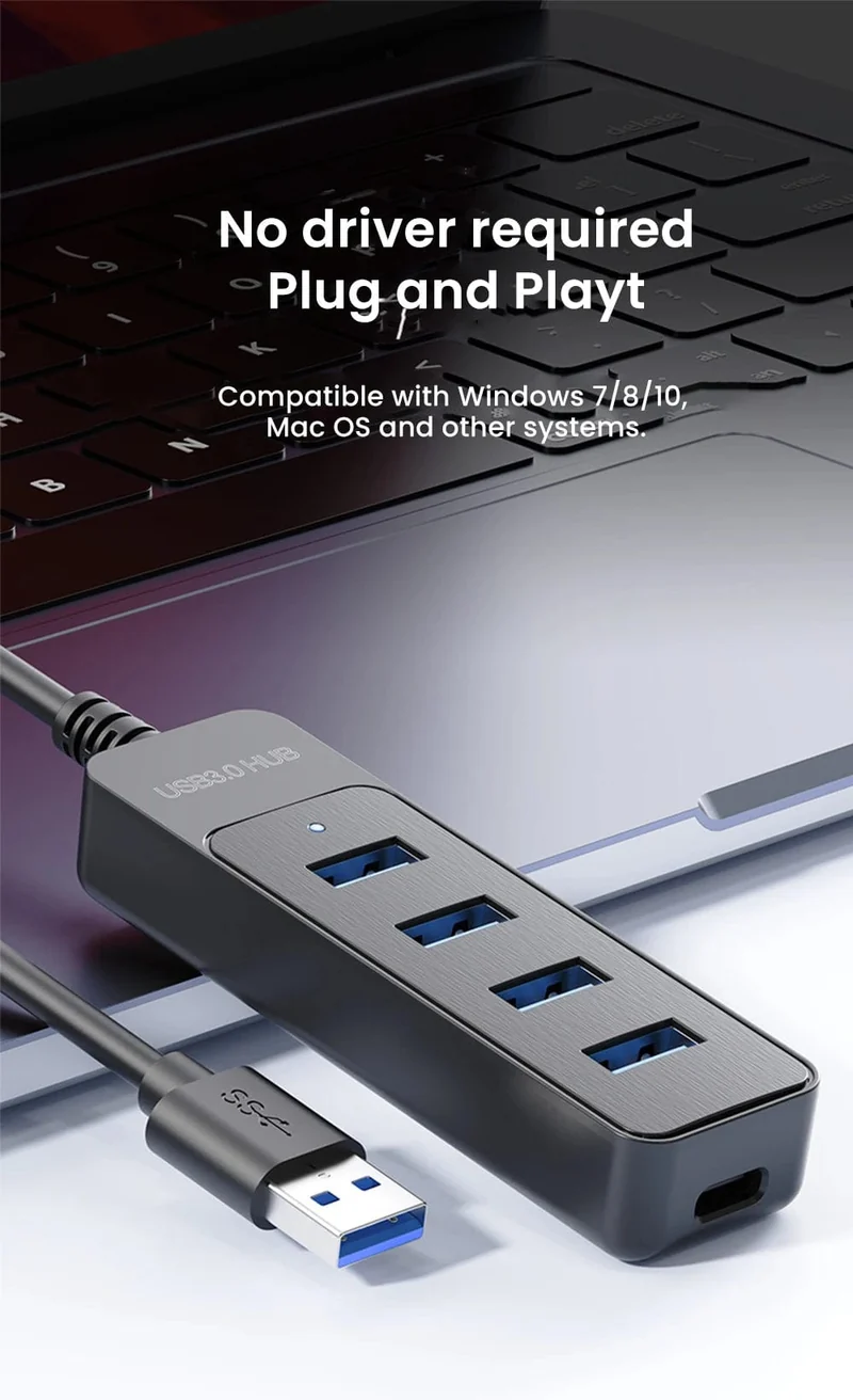 Olaf 4 Ports USB 3.0 Hub Mit Netzteil Multi USB Splitter Hub Für Computer Zubehör Mehrere Expander USB 2.0 Typ C HUB