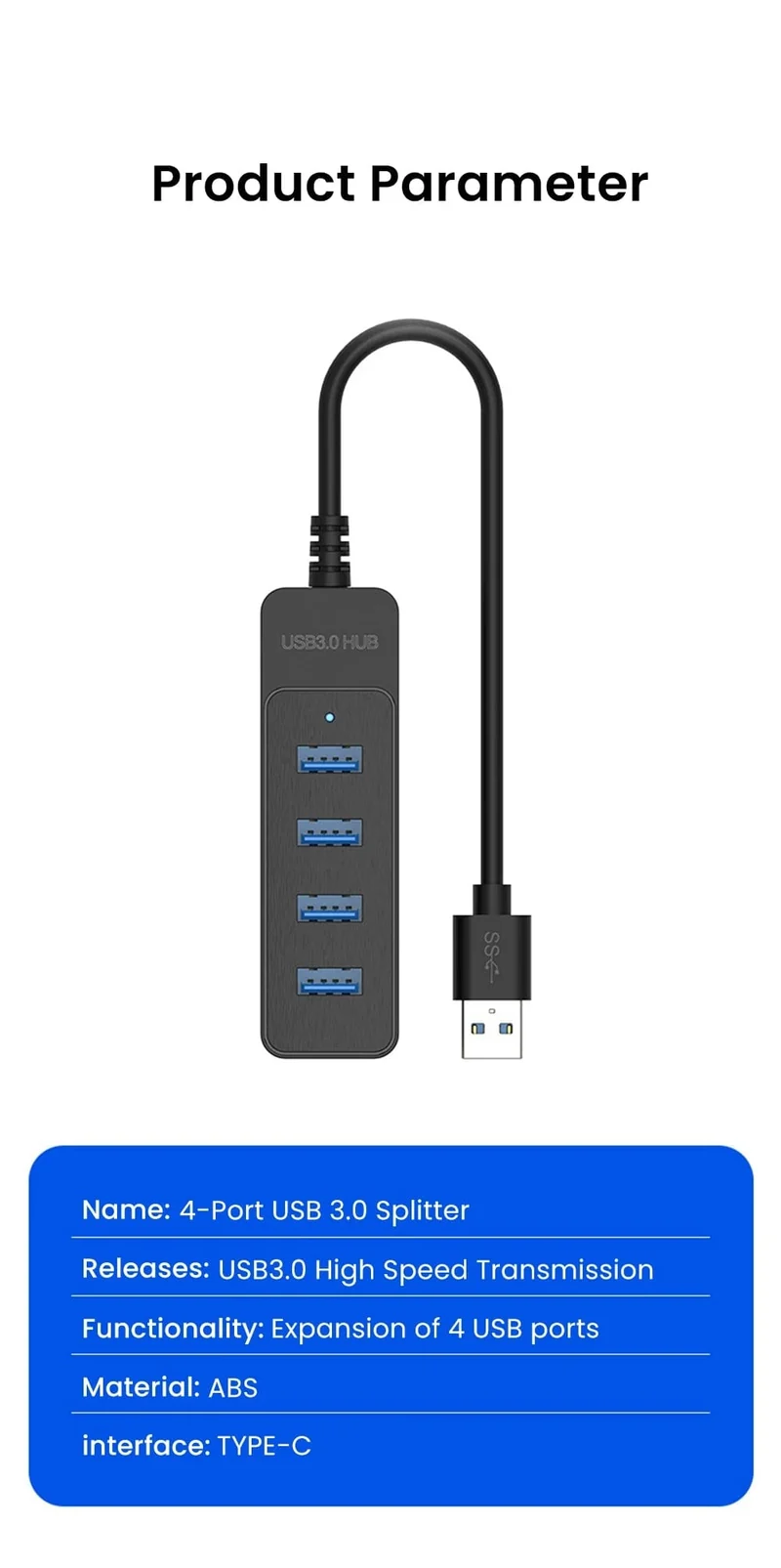 Olaf 4 Ports USB 3.0 Hub Mit Netzteil Multi USB Splitter Hub Für Computer Zubehör Mehrere Expander USB 2.0 Typ C HUB