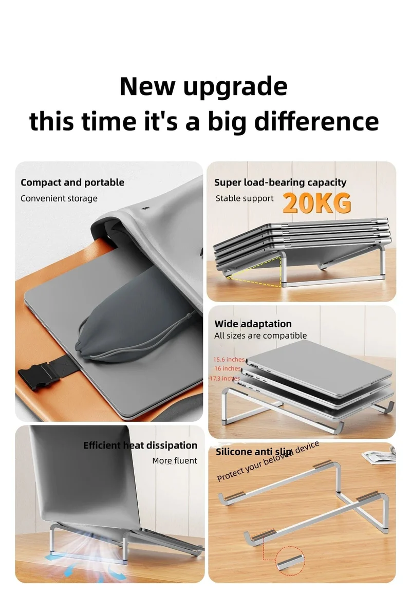 Laptopständer für MacBook, klappbar, verstellbar, Aluminium, Computer, PC, Tablet-Ständer, Notebook, Tischlaptophalter, Wärmeableitung
