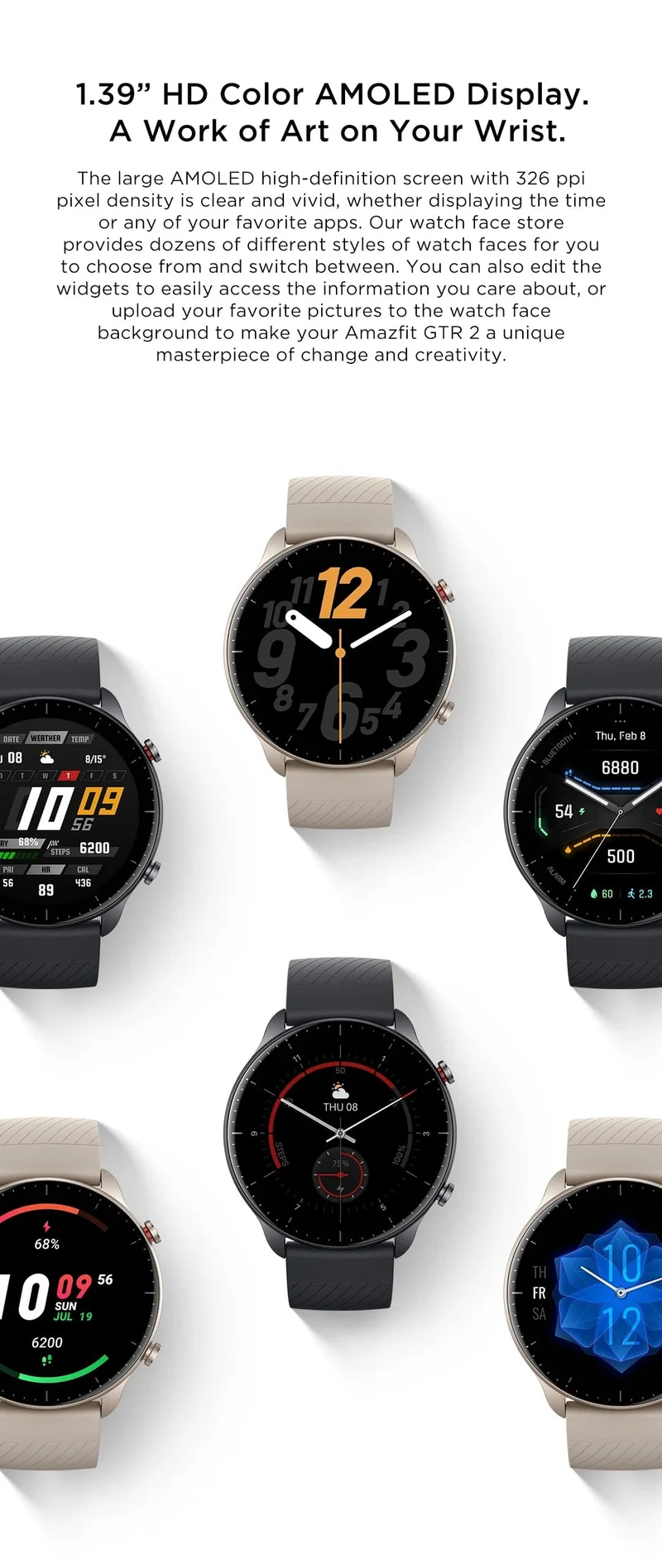 [Neue Version] Amazfit GTR 2 Neue Version Smartwatch Alexa Eingebaute Smartwatch mit ultralanger Akkulaufzeit für Android-IOS-Telefon