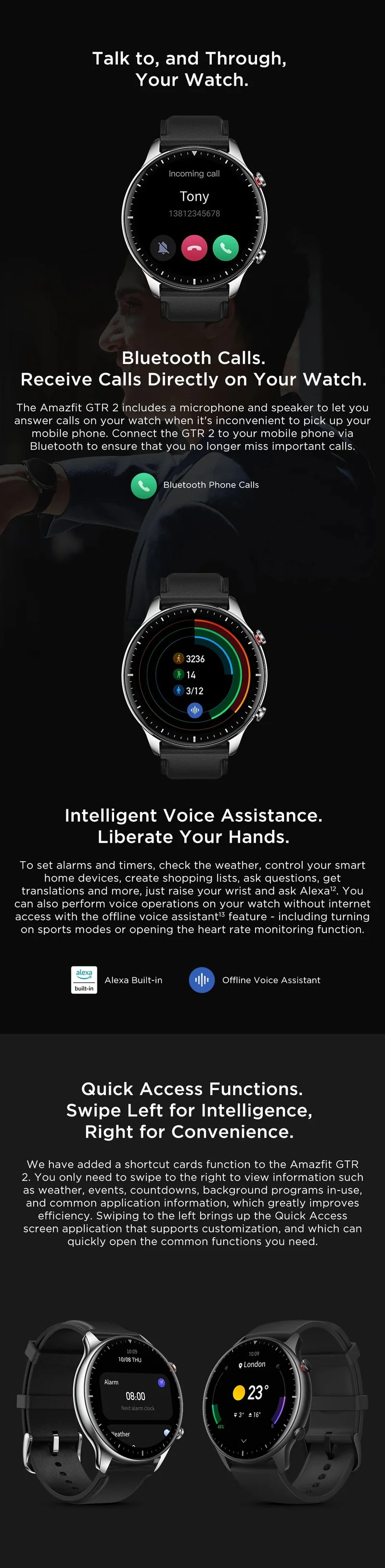 [Neue Version] Amazfit GTR 2 Neue Version Smartwatch Alexa Eingebaute Smartwatch mit ultralanger Akkulaufzeit für Android-IOS-Telefon