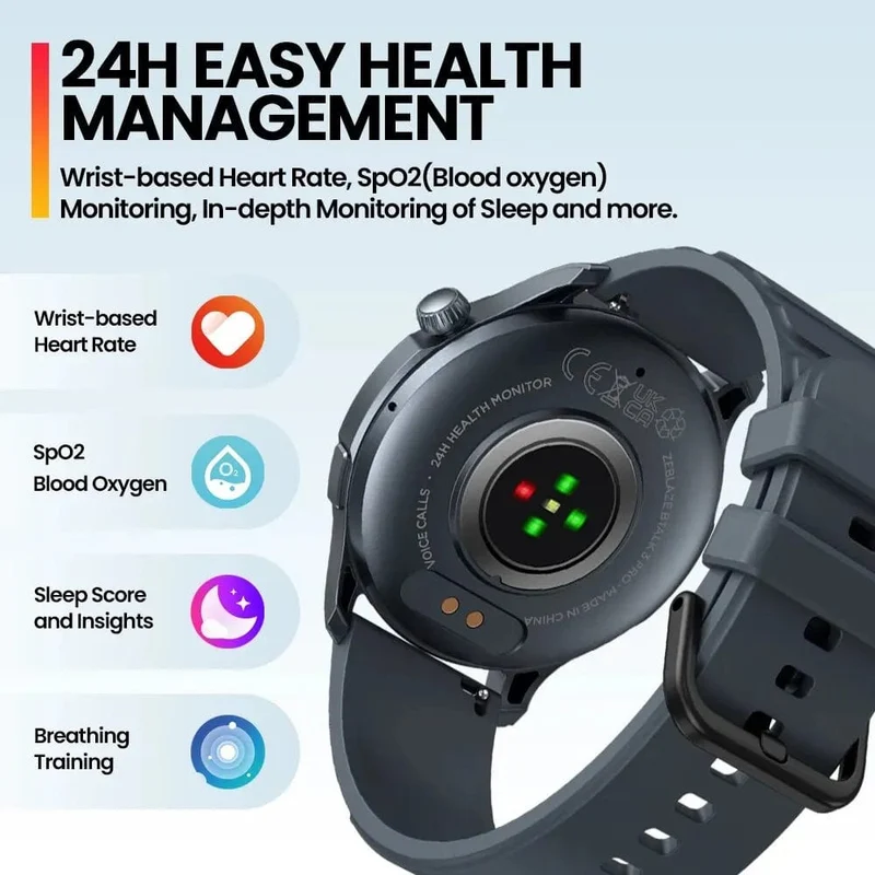Neue Zeblaze Btalk 3 PRO Smart Watch AMOLED Display Hi-Fi Bluetooth Telefonanrufe Smartwatch Gesundheits- und Fitness-Tracking