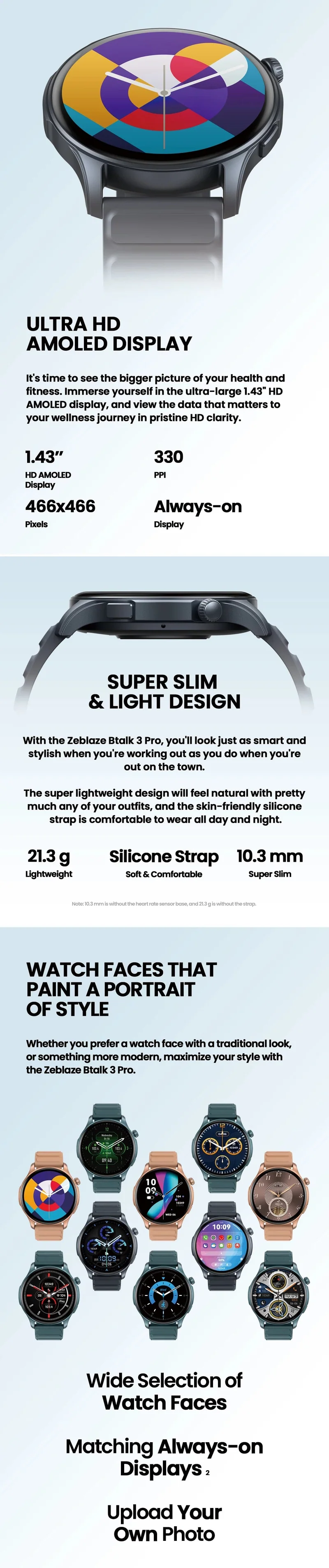 Neue Zeblaze Btalk 3 PRO Smart Watch AMOLED Display Hi-Fi Bluetooth Telefonanrufe Smartwatch Gesundheits- und Fitness-Tracking